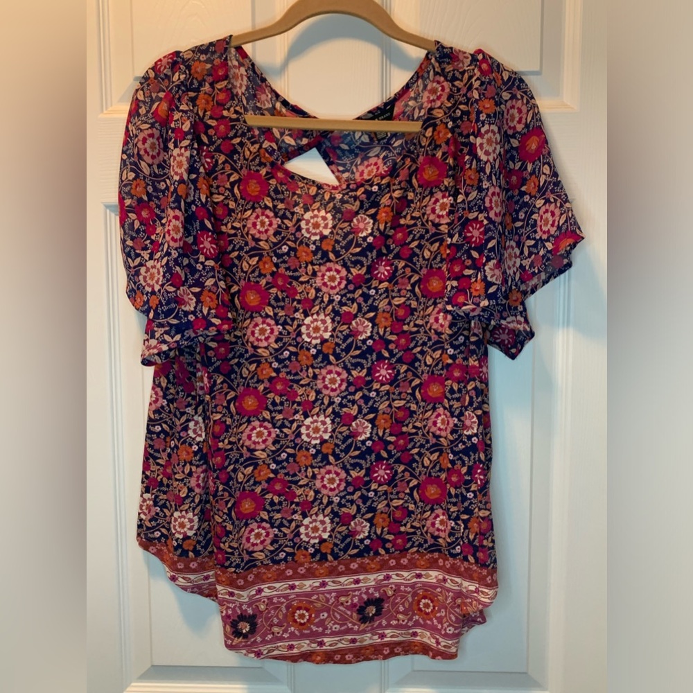 Lucky Brand Floral, Breathable Women’s Blouse Size 1X